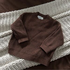 H&M Toddler Boys Cozy Brown Knit Sweater